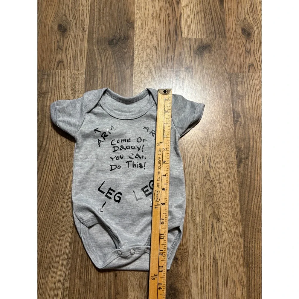 One-Piece Unisex Size 0-3M Gray Bodysuit Graphic Come On Daddy! You Can Do This!